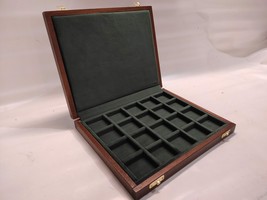 Boxset Pouch IN Wood for Coins, Colour Of Velvet And Compartments A - £53.49 GBP