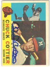 Chuck Cottier Auto - Signed Autograph 1960 Topps #41 RC ROOKIE Milwaukee Braves - £7.18 GBP
