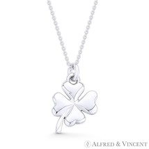 4-Leaf Clover Shamrock Irish Luck Charm .925 Sterling Silver Pendant &amp; N... - $386.30 MXN+