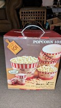 Popcorn 101 by Tabletops Unlimited New Sealed in box Very Heavy 7 Pc Set - £69.81 GBP