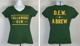 Tullamore Dew Irish DEW &amp; a Brew T Shirt Womens Medium Green Cotton - £17.09 GBP