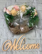 Artificial White Flowers Peony Wreath for Front Door Farmhouse Wreath 10in - £16.13 GBP
