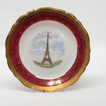 Eiffel Tower Souvenir Paris France Collector Plate Limoge Porcelain Gold... - £17.24 GBP