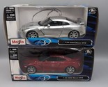 Maisto 2009 Nissan GT-R Silver &amp; Red 1:24 Die Cast Car Lot Of 2  - £30.93 GBP