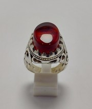 Natural Red Ruby Ring For Men&#39;s 925 Silver Handmade Rings For Men 925 Stylish Si - £180.96 GBP