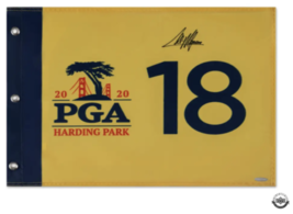 Collin Morikawa Autographed 2020 PGA Championship Yellow Pin Flag UDA - £779.42 GBP