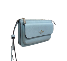 Kate Spade Leila Small Pebbled Leather Crossbody Dewy Blue K8284 NWT - £98.06 GBP