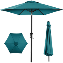 10Ft Outdoor Steel Market Patio Umbrella W/ Crank, Tilt Push Button, 6 R... - $1,646.91 MXN