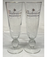 2 Vintage Pilsner Beer Glasses Budweiser Millennium 1876 Gold Script and... - £14.80 GBP