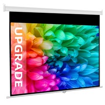 Projector Screen Pull Down 72Inch Upgrade Manual Projection Screen 16:9 ... - $141.99