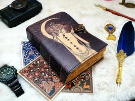 Grimoire leather journal book of spell gifts for men and women - £30.62 GBP
