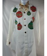 BMW Design Wearable Art Hand Painted Christmas button down Shirt Sz Med - $16.93 CAD