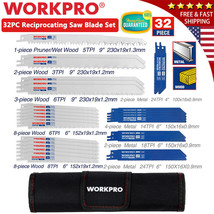 WORKPRO 32PC Reciprocating Saw Blade Set Metal Wood Cutting Pruning Saw Blade US - £39.30 GBP