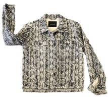 BLANKNYC Denim Jean Trucker Jacket Size S/M Snakeskin Print Womens Gray - £18.12 GBP