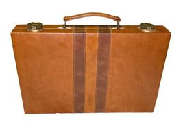 Vintage Backgammon Set Faux Leather Case Marbled Swirl Green White Pcs image 6