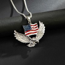 Men Silver American Eagle Pendant Necklace Punk Rock Biker Jewelry Chain 24" - $18.36