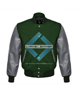 Top American Letterman College Varsity Jacket &amp; Real Gray Leather Sleeve... - $149.06 CAD