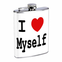 I Love Myself Em1 Flask 8oz Stainless Steel Hip Drinking Whiskey - £11.44 GBP