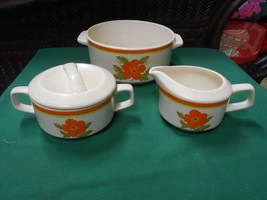 Great Collectible TEMPER-WARE By Lenox &quot;Fire Flower&quot; Sugar &amp; Creamer &amp; Casserole - £19.71 GBP