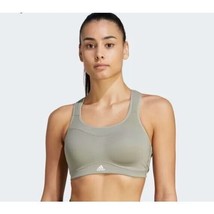 Adidas Tlrd Impact Training HIGH-SUPPORT Sports Bra Xs A-C Cup Silver Pebble - £18.49 GBP