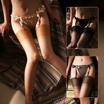 Women Lace vintage garter belt G-string /5D Shiny No Elasticity Stocking... - $8.99