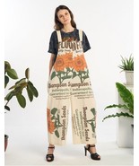 Flour Sack SUNFLOWER Overalls W/ Straps Hippie Cottage Core Boho Size Large - $155.60 CAD