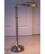 Adjustable Telescopic Pharmacy Floor Reading Lamp Antique Brass Great Co... - £188.88 GBP
