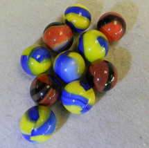 #14089m Vintage Group of 10 Rainbow Marble King Marbles Brown Cow, Cub S... - $54.44