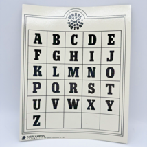 Wipe-Off Alphabet Chart Replacement Part For Wheel of Fortune Board Game 1985 - $6.50