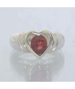 Red Pyrope Garnet Oval Gemstone Handmade 925 Ring size 8 Heart Step Desi... - £68.44 GBP