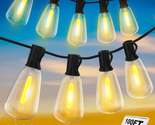 LED Outdoor String Lights 100FT with 50+4 Shatterproof ST38 Edison Bulbs... - $36.42