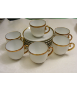Vintage Porcelain 6 Demitasse Expresso Cup and Saucer Set Imperial Empir... - $80.18