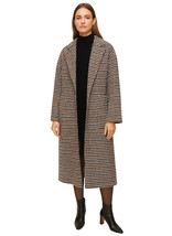 Kate Middleton Inspired Classic Beige Checkered Coat with Straight Cut a... - $2,392.79 MXN