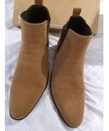 ASOS Mens Chelsea Ankle Boots Brown Size 10 Wf Suede Slip On Elastic Sides - $252.02 MXN