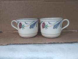 Lenox &quot;Poppies on Blue&quot; Chinastone Flat Teacup, 2.75 In, Set Of Two - £11.83 GBP