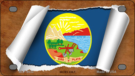 Montana Flag Scroll Novelty Mini Metal License Plate Tag - £11.91 GBP