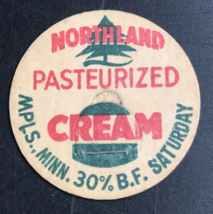 Northland Pasteurized Cream Minneapolis Minnesota MN Milk Bottle Cap Dairy - £10.97 GBP