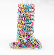 6 Fashion Colorful Spiral Shape Telephone Wire Cord Hair Accessories Bands USA - £7.04 GBP
