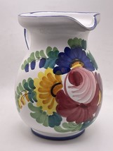 VTG Italian DERUTA  Daisys Flowers Pottery Pitcher w/ Wide Collar - £23.68 GBP
