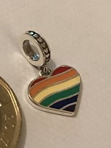 Genuine 925 Silver Pride Rainbow Charm comes in a cute velvet bag fits all brace - £16.61 GBP