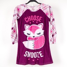 Wonder Nation Girls Nightgown L Choose Snooze Fox Long Sleeve Fleece Pink Plaid - £10.83 GBP