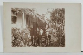 RPPC Darling Boys Ron and Les in the Knee Highs Socks Collar Bows Postcard P16 - £11.74 GBP