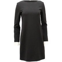 Theory Long-Sleeved Mini Dress With Bateau Neckline In Triacetate Women Black S - £96.85 GBP