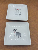 2 Fringe Trinket Dishes I Love My Boston Terrier Pet Dog Puppy Breed Kennel - £22.08 GBP