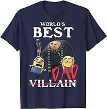 Minions Father&#39;s Day World&#39;s Best Dad Villain T-Shirt - $15.99+