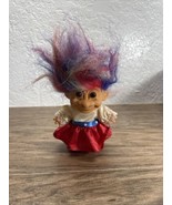 Red White Blue Troll Doll 5&quot; Patriotic Outfit Hair USA Americana Good Lu... - $9.89