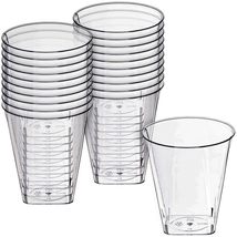 Kaya Elegant Clear Square Bottom Plastic Cups - 10 oz. (Pack of 20) - Perfect fo - $9.49