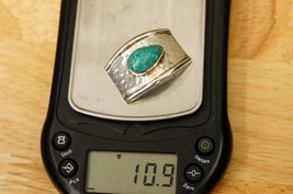 Vintage Jewelry Supply 925 Sterling Silver Turquoise Necklace Slide Pendant - $24.74