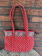 Vera Bradley Americana Quilted Tote Bag Purse Red Blue Shoulder Handbag - £7.59 GBP