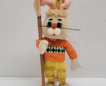 Vintage Ski Bunny Rabbit Plush Dakin Dream Pets Orange Yellow - $41.57